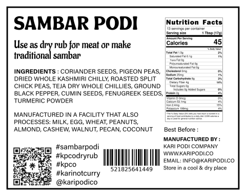 SAMBAR PODI